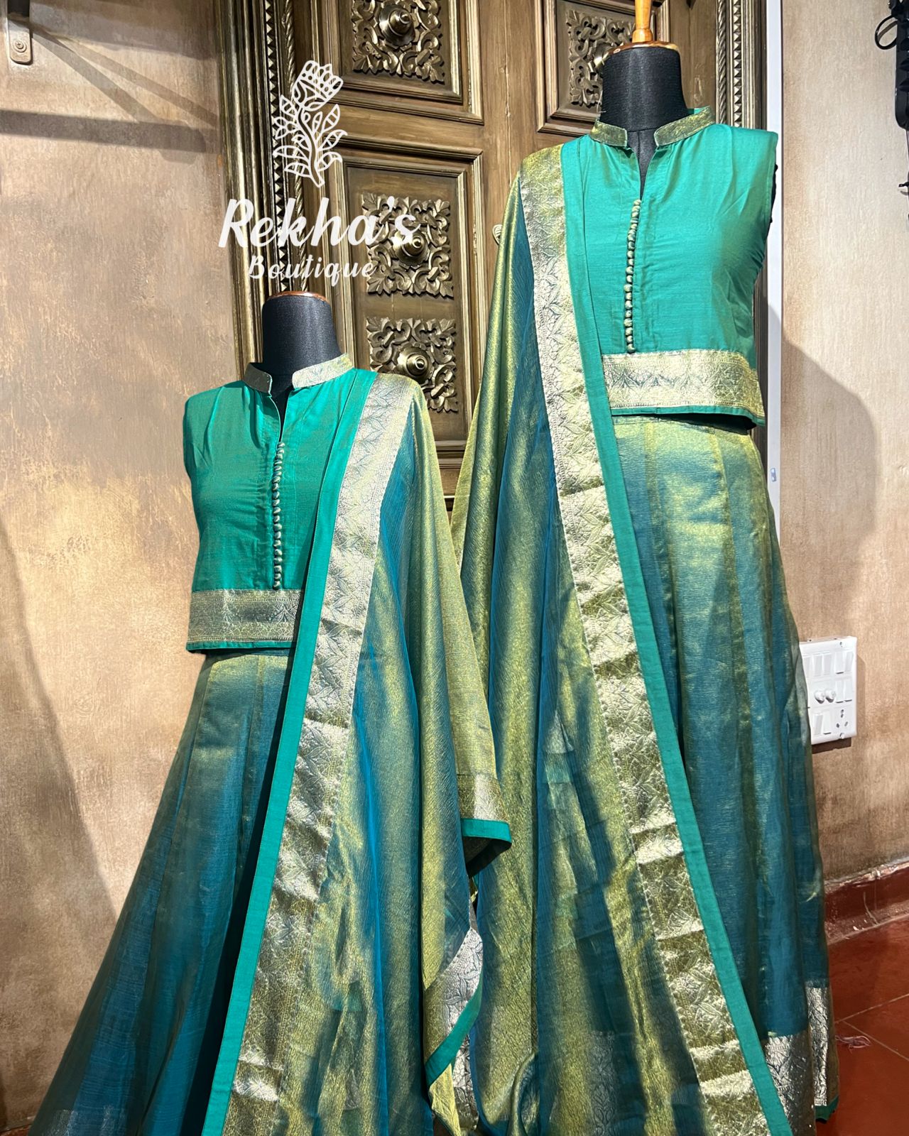 Emerald Green Crush Tissue Brocade