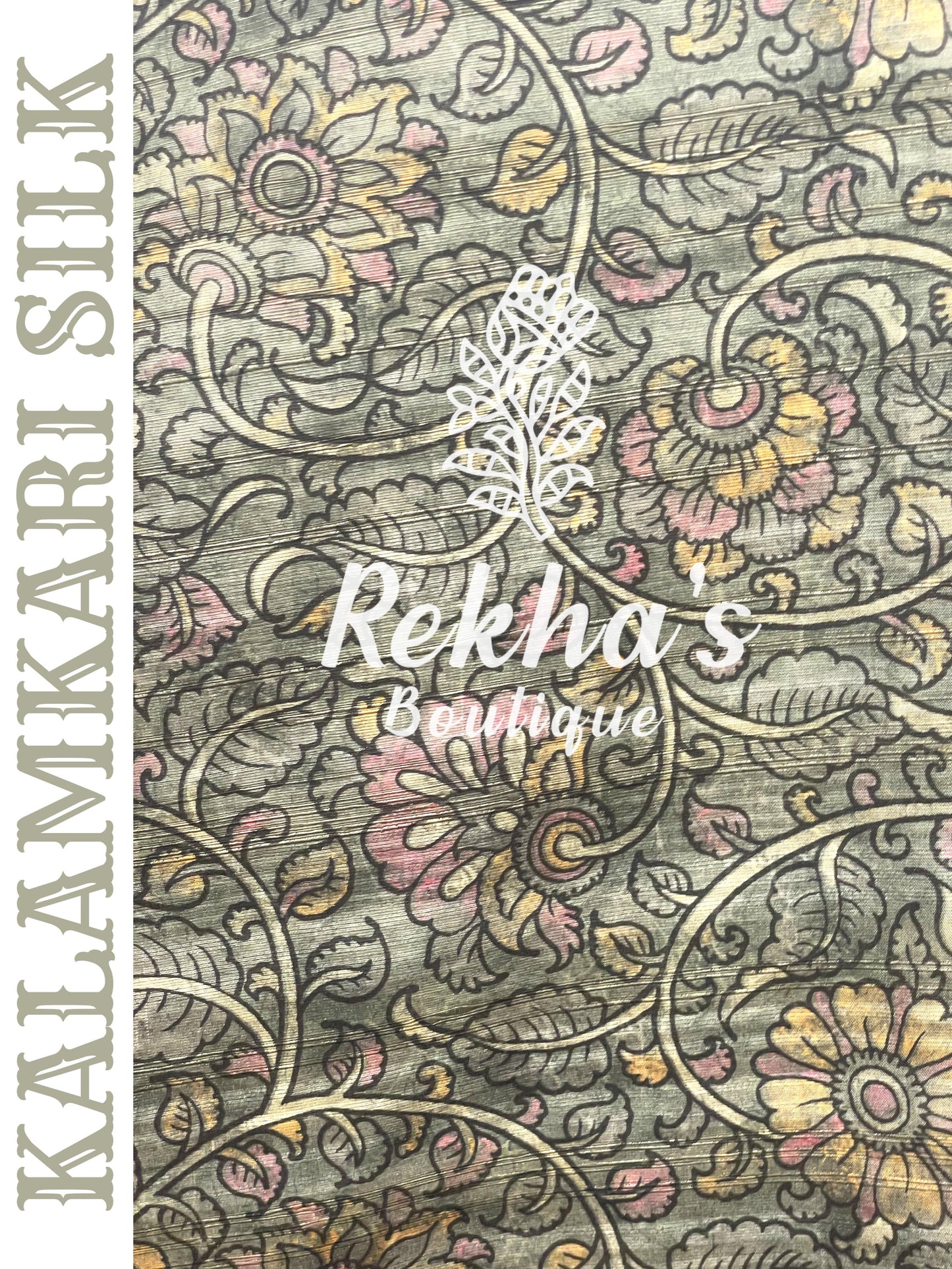 PINK COTTON WITH GREY KALAMKARI