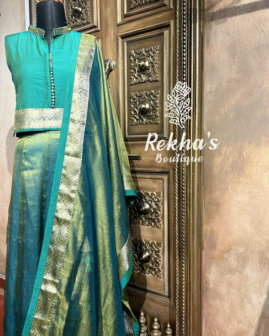 Emerald Green Crush Tissue Brocade
